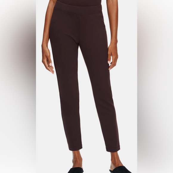 - EILEEN FISHER BROWN PULL ON ELASTIC PONTE SLIM LEG PANTS LEGGINGS…SZ SMALL - Picture 3 of 7